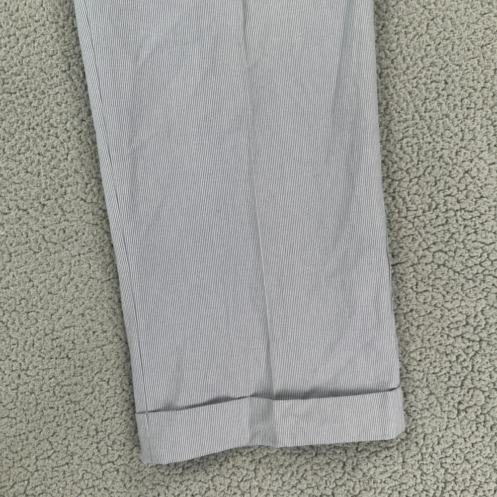 NWT Chaps Dress‎ Pants Men 38x30 Blue White 100% Cotton Pinstripe Double Pleated
